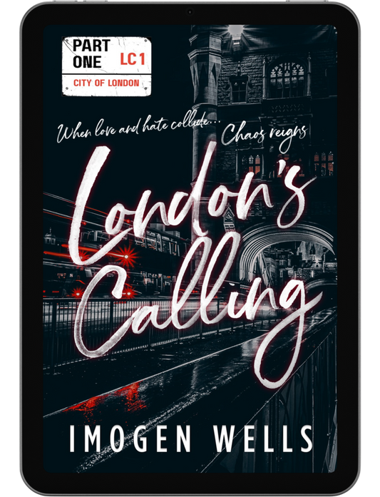 Book cover for London's Calling Part 1 by Imogen Wells displayed on a tablet/e-reader.