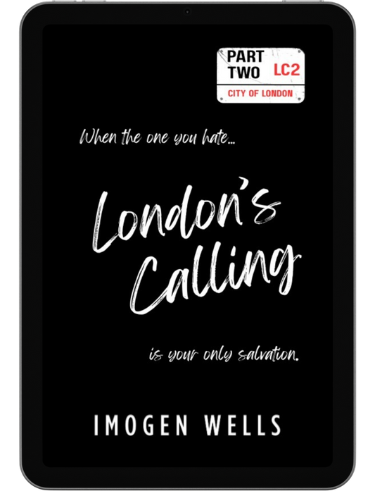 Temporary book cover for London's Calling Part 2 by Imogen Wells displayed on a tablet/e-reader.